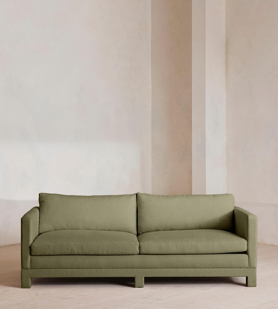 Ashford Three Seater Sofa - Linen - Sage - Listing - Image 1