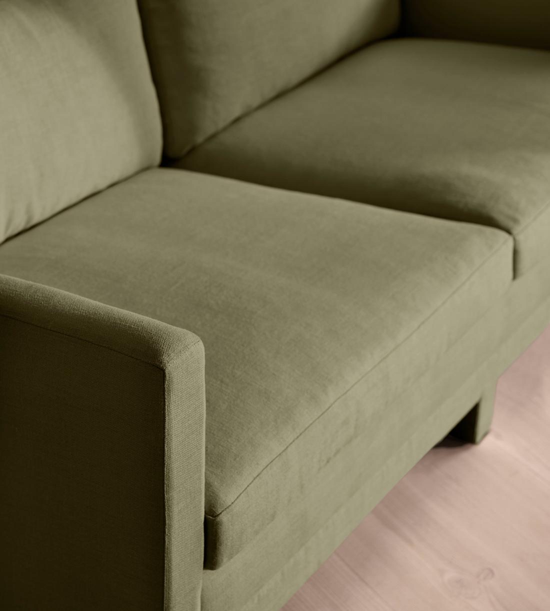 Ashford Three Seater Sofa - Linen - Sage - Images - Image 5