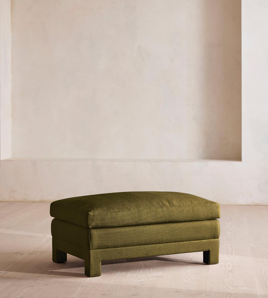 Ashford Ottoman - Linen - Olive - Listing - Image 1