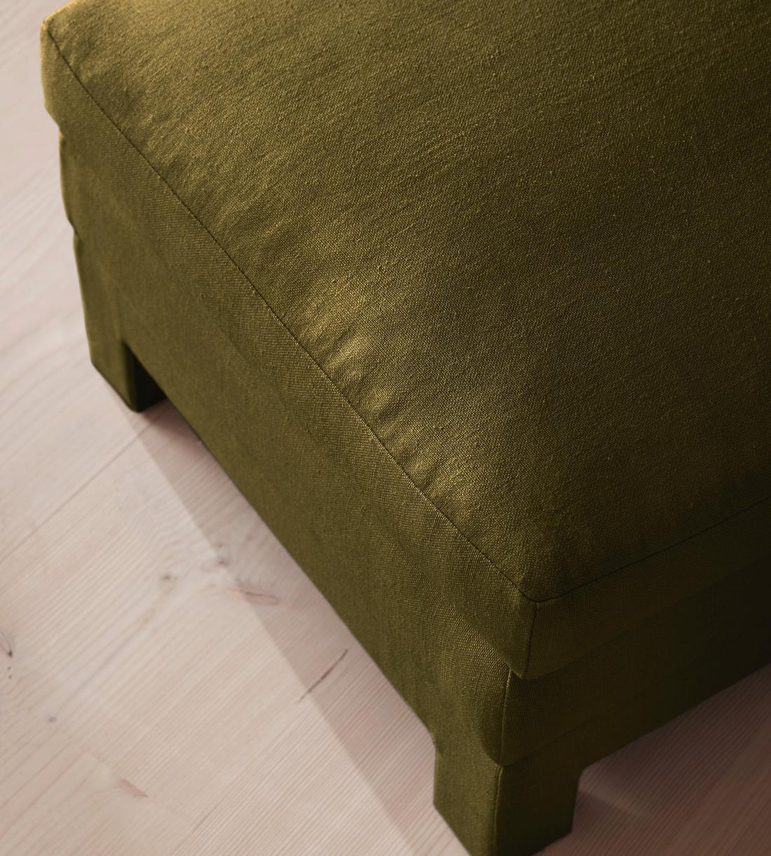 Ashford Ottoman - Linen - Olive - Images - Image 3