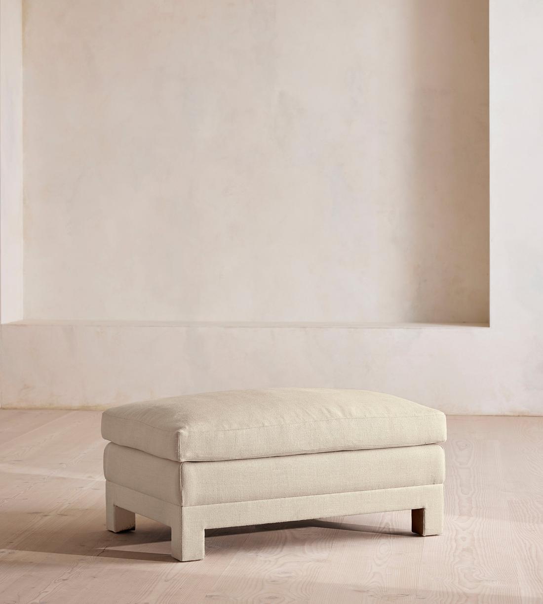Ashford Ottoman - Linen - Bisque - Listing - Image 1