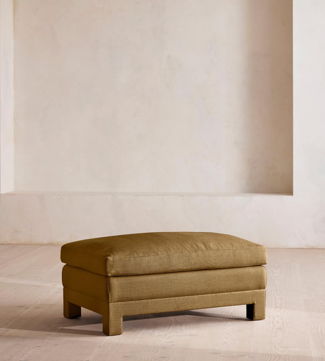 Ashford Ottoman - Linen - Ochre - Listing - Image 1