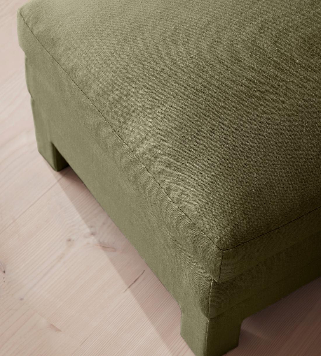 Ashford Ottoman - Linen - Sage - Images - Image 3