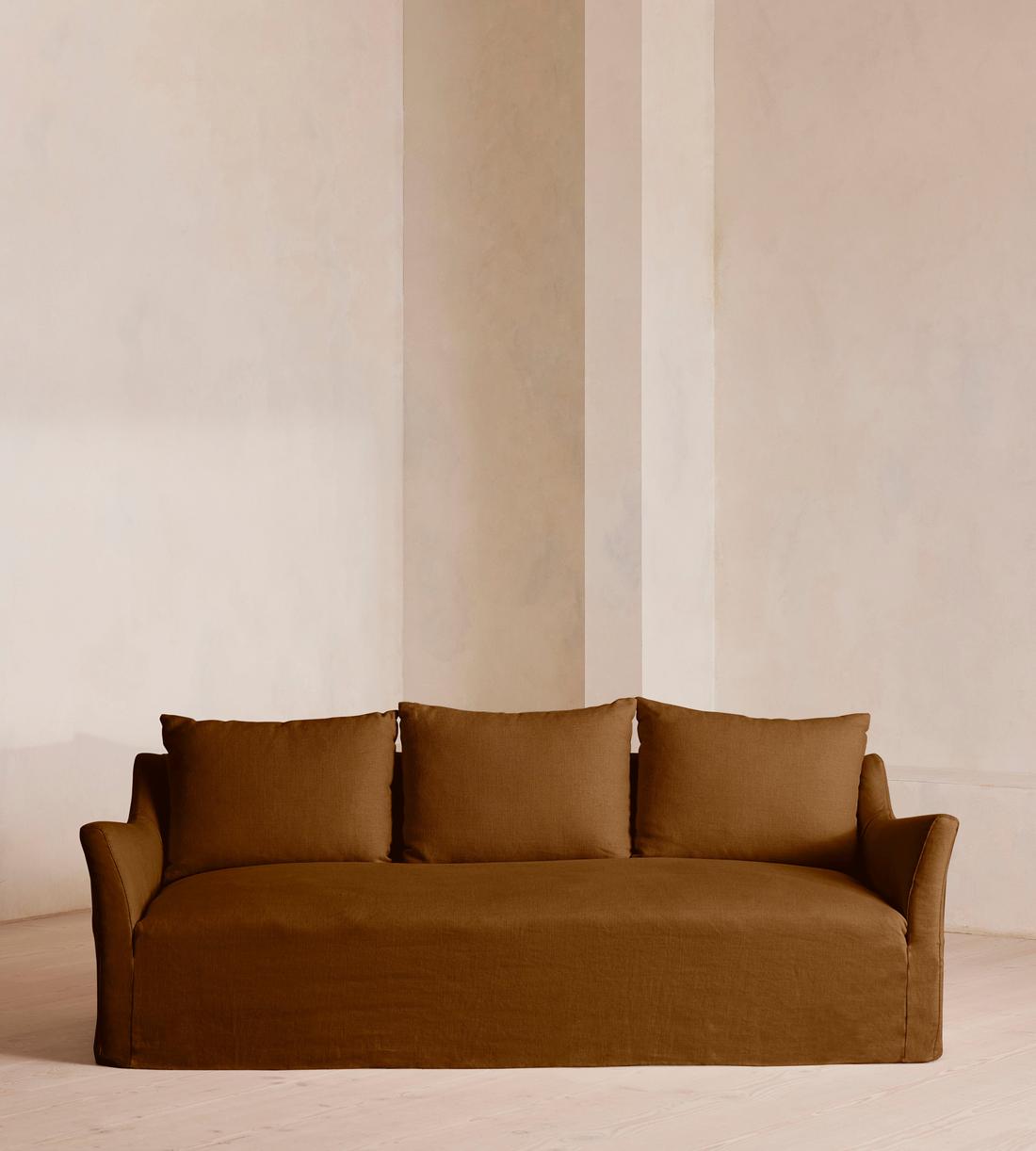 Roma Four Seater Sofa - Linen - Terracotta - US - Listing - Image 2