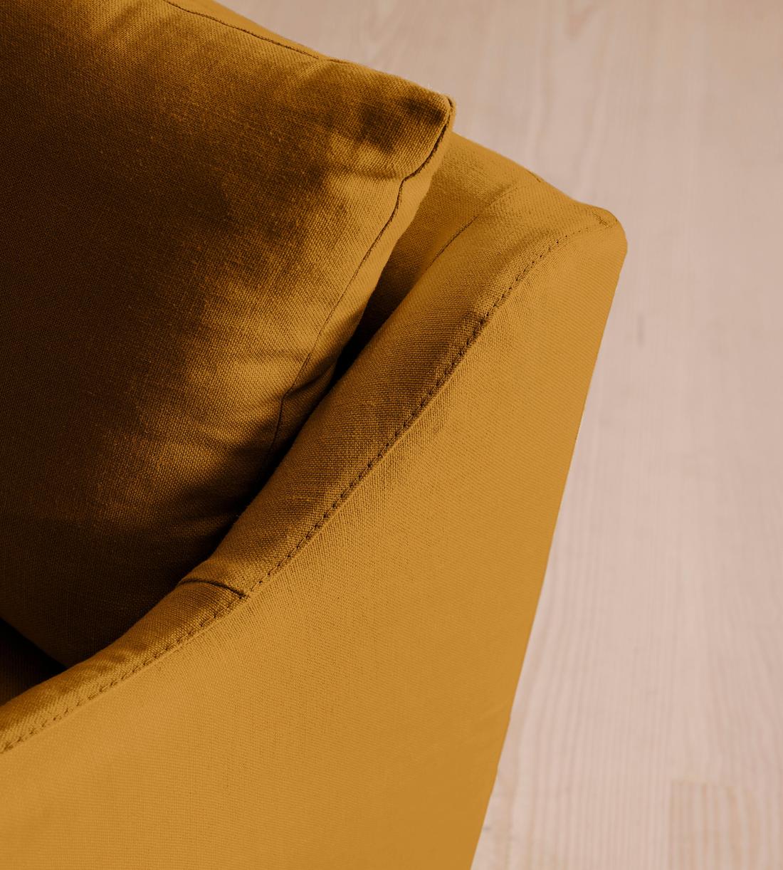 Roma Four Seater Sofa - Linen - Turmeric - US - Images - Image 5