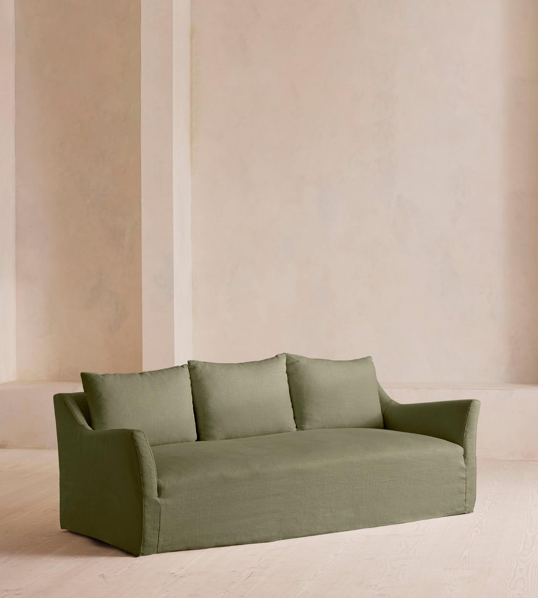 Roma Three Seater Sofa - Linen - Sage - Listing - Image 2