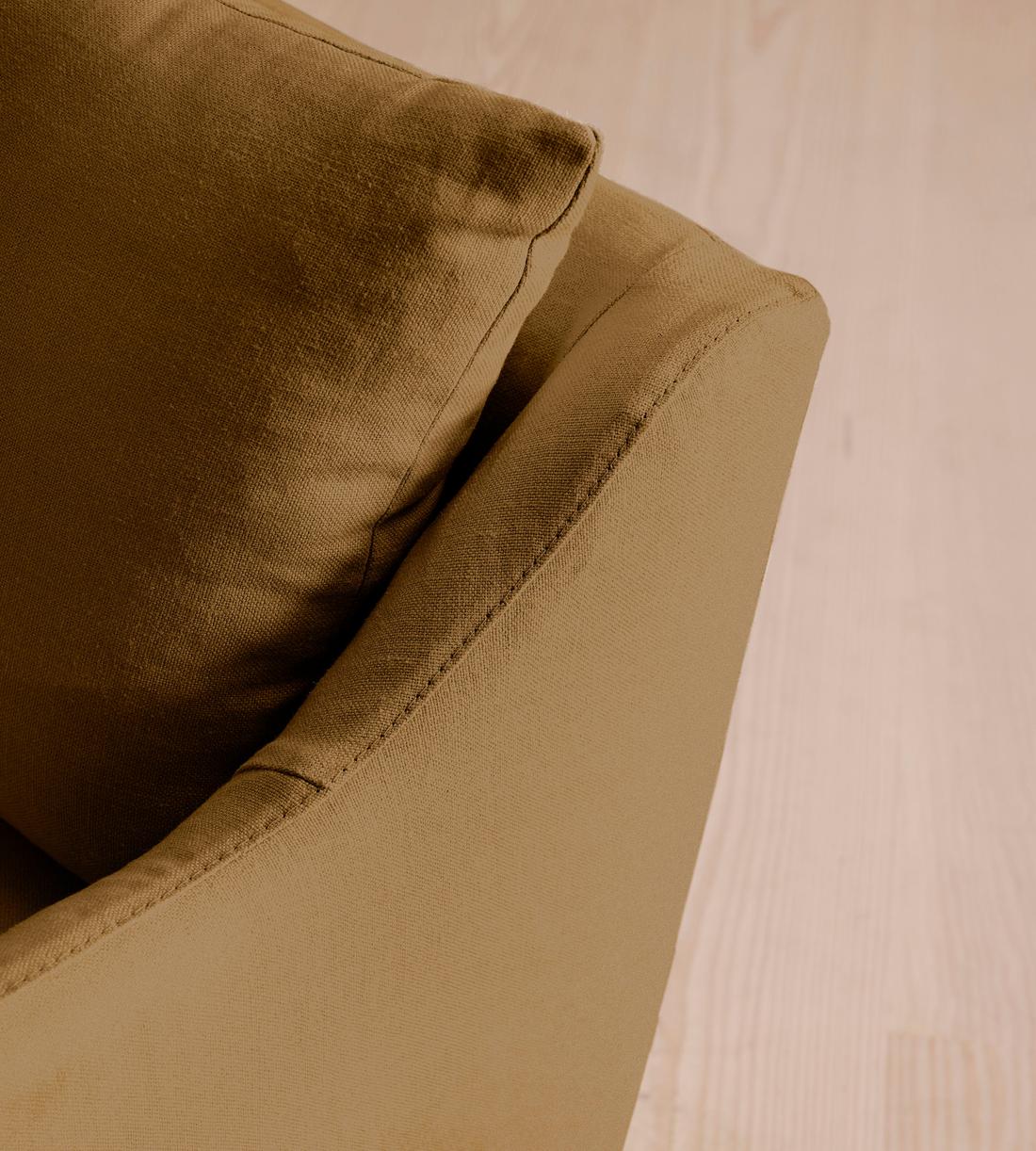 Roma Three Seater Sofa - Linen - Ochre - Images - Image 5