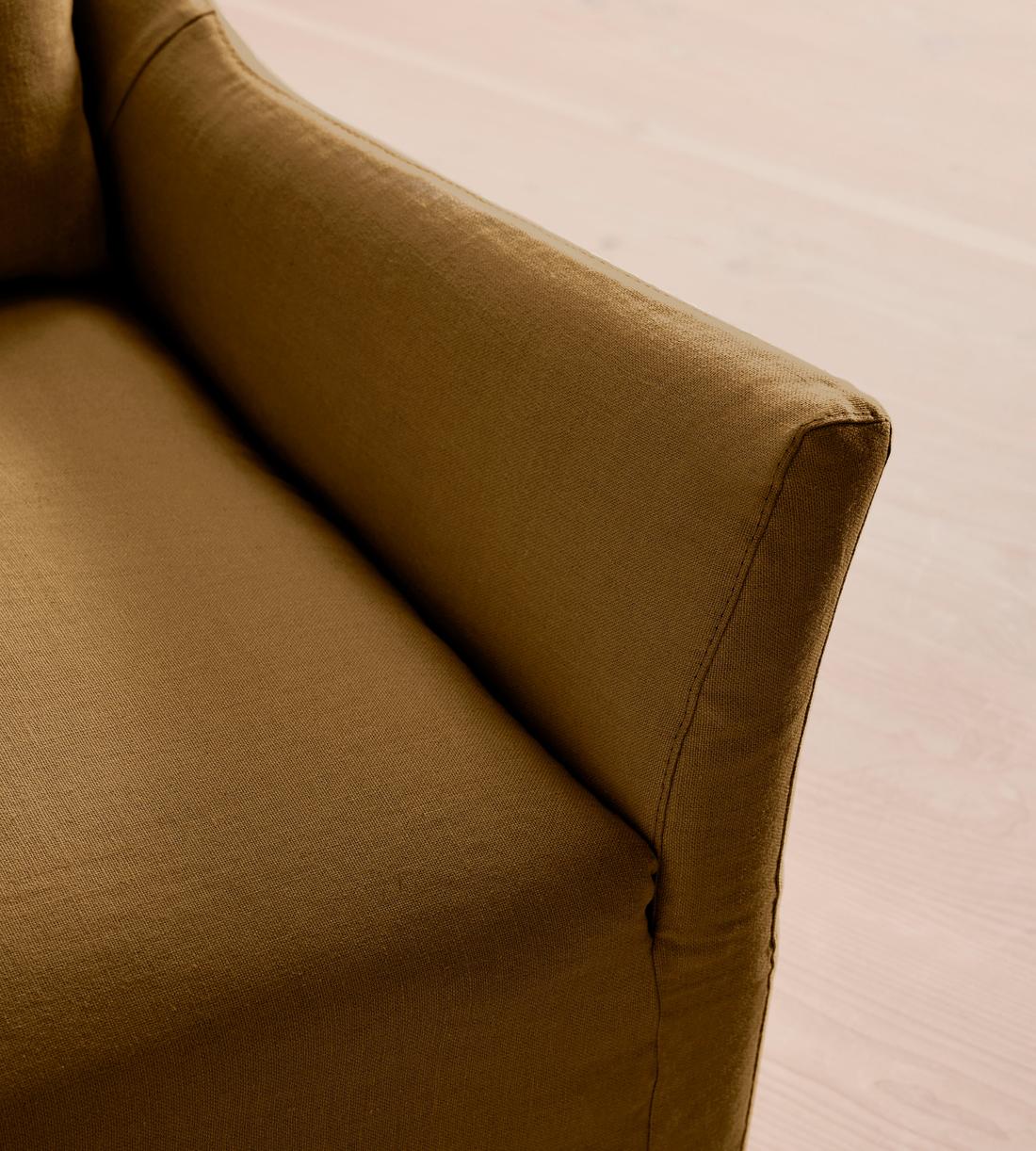 Roma Three Seater Sofa - Linen - Ochre - US - Images - Image 5