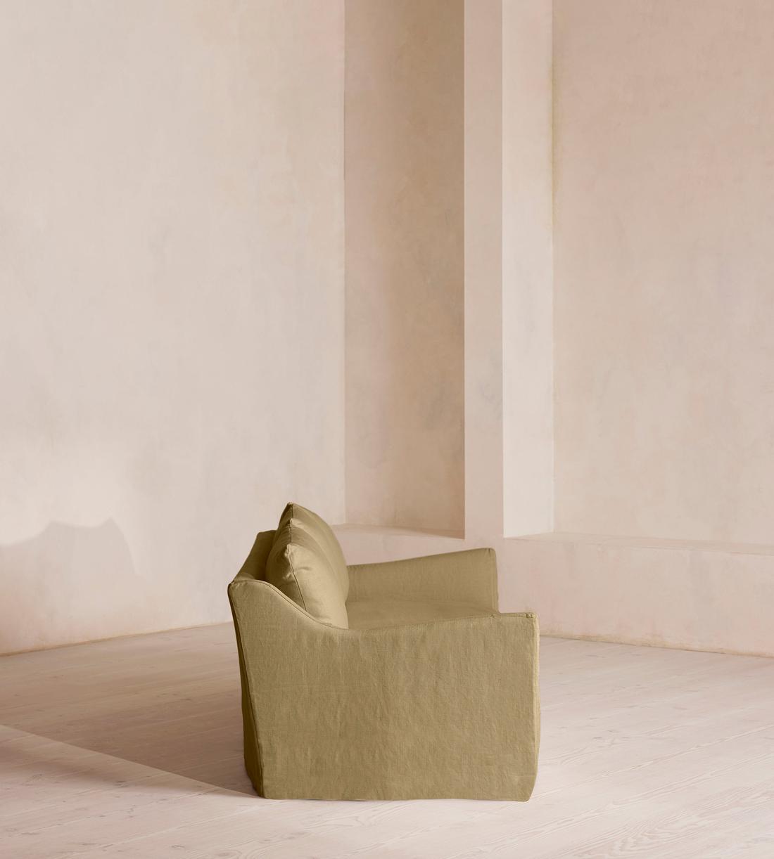 Roma Three Seater Sofa - Linen - Wheat - Images - Image 3