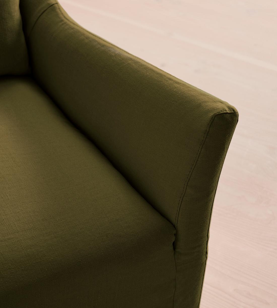 Roma Three Seater Sofa - Linen - Olive - US - Images - Image 6