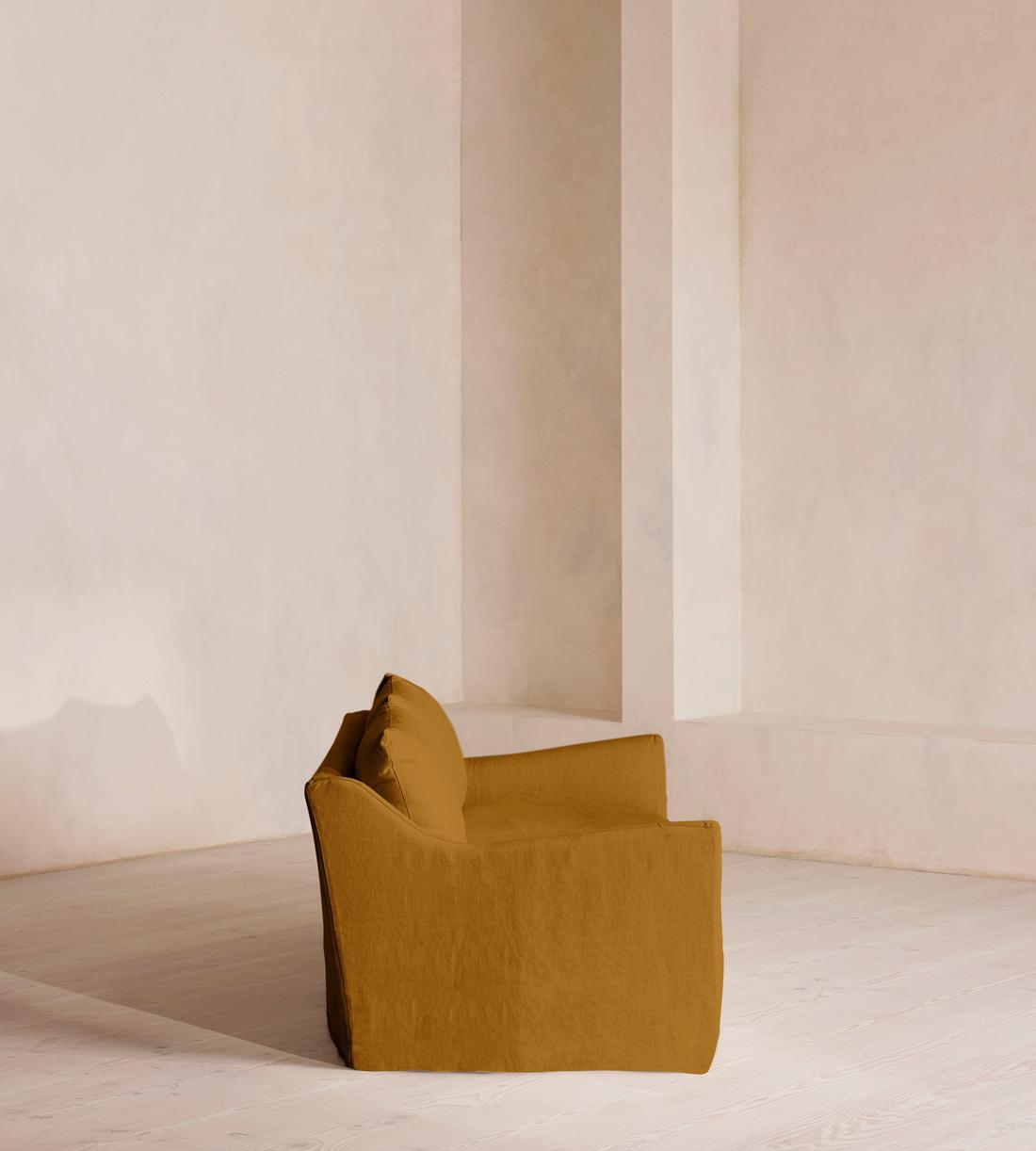 Roma Three Seater Sofa - Linen - Turmeric - UK - Images - Image 3
