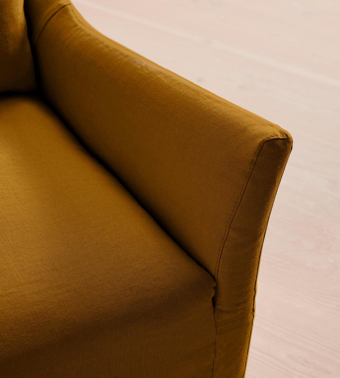 Roma Three Seater Sofa - Linen - Turmeric - UK - Images - Image 5