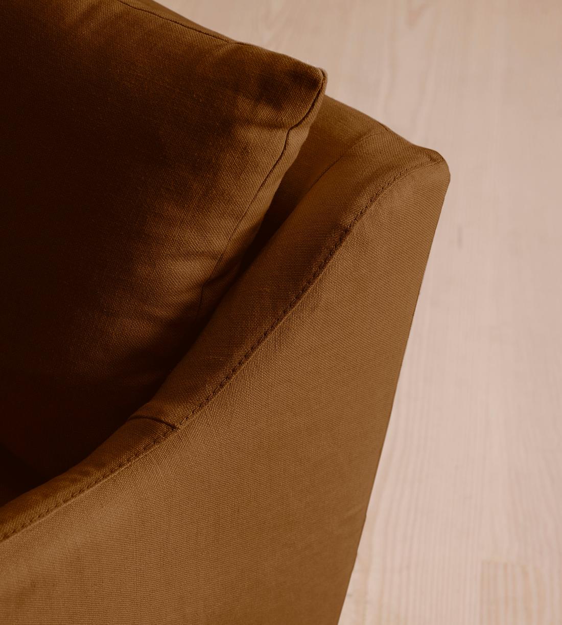 Roma Three Seater Sofa - Linen - Terracotta - UK - Images - Image 5