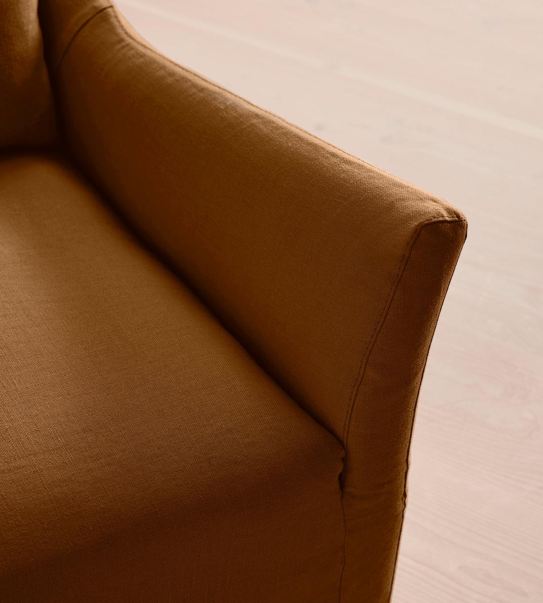 Roma Three Seater Sofa - Linen - Terracotta - UK - Images - Image 6