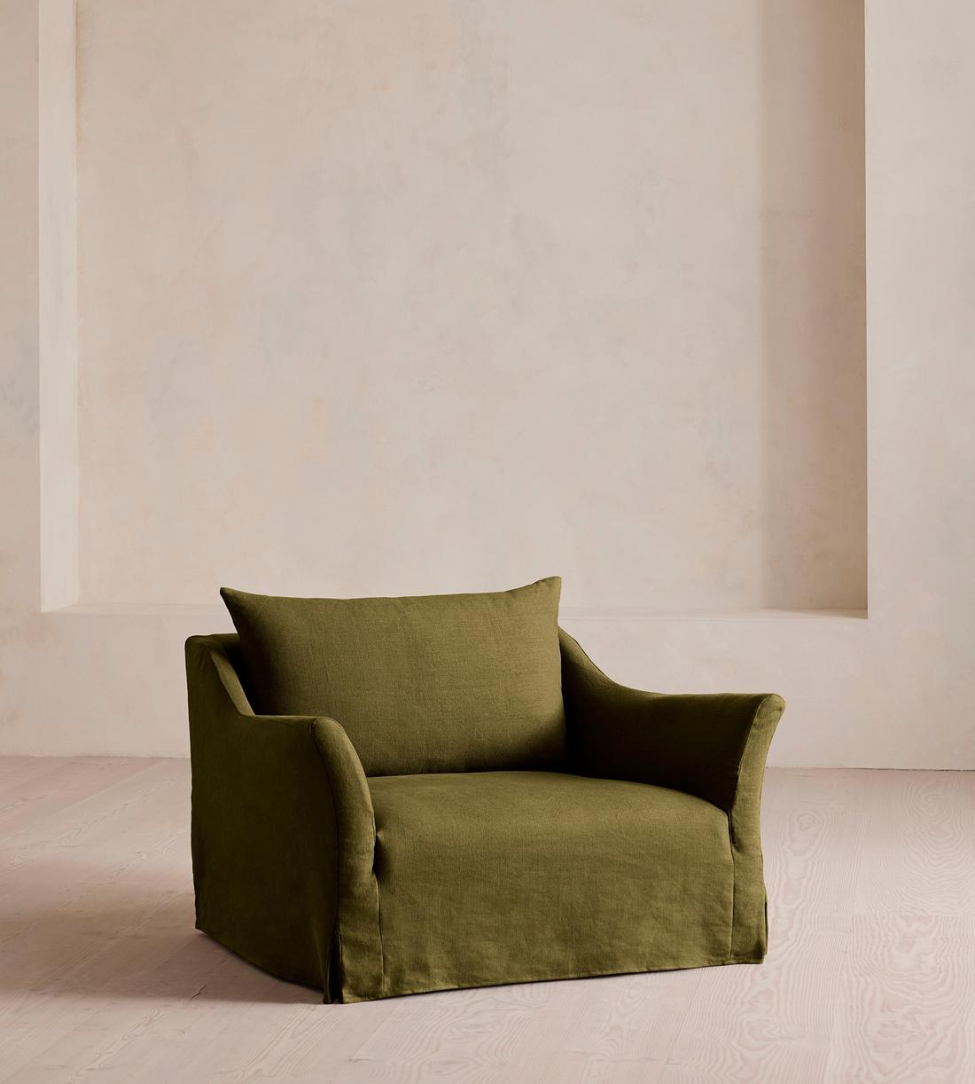 Roma Loveseat - Linen - Olive - Listing - Image 1