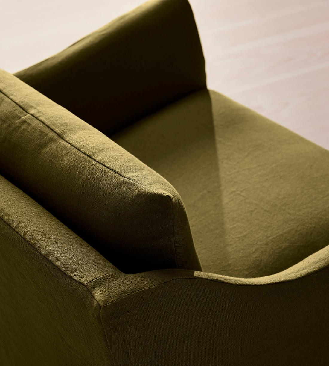 Roma Loveseat - Linen - Olive - Images - Image 5