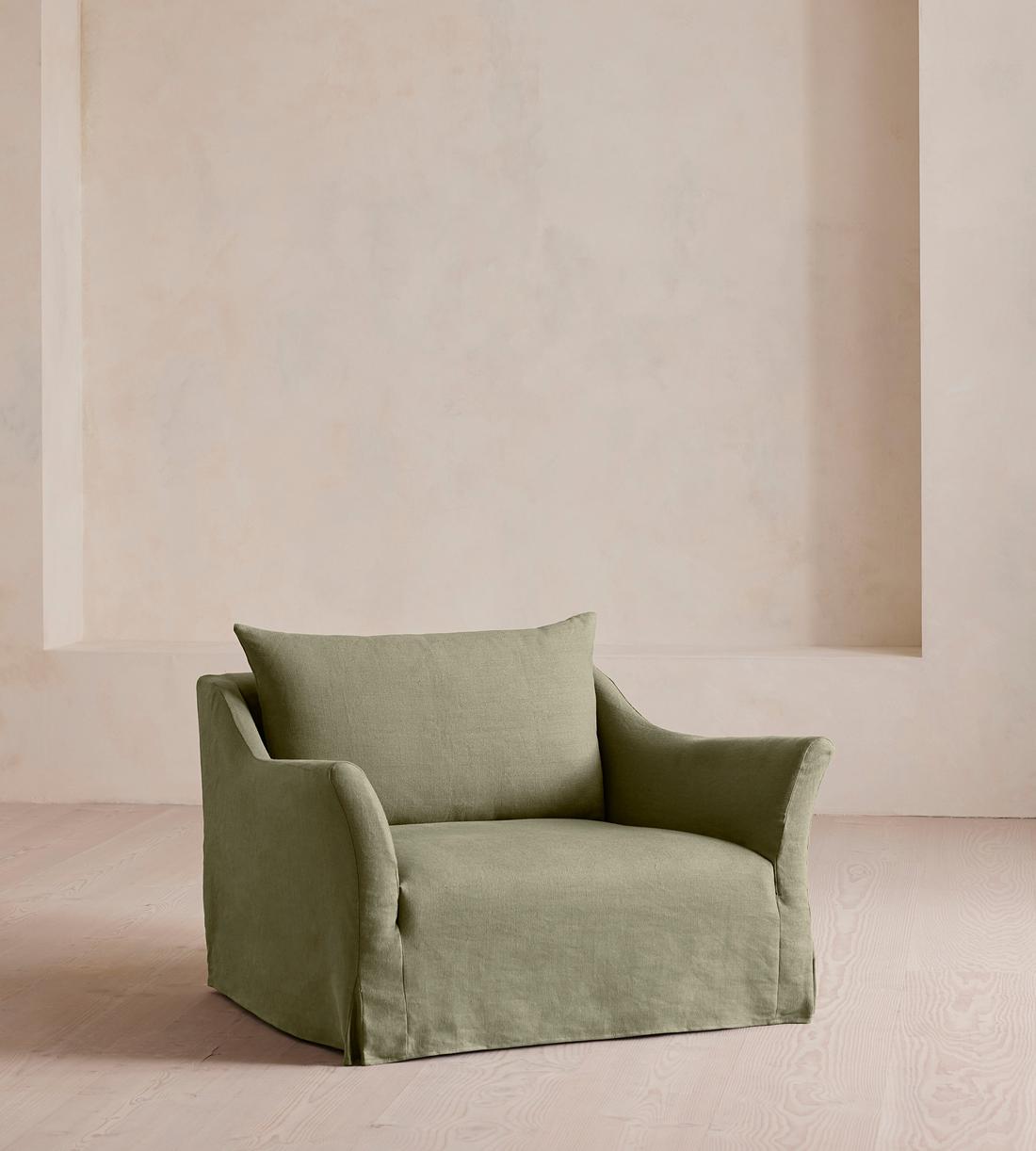 Roma Loveseat - Linen - Sage - Listing - Image 1