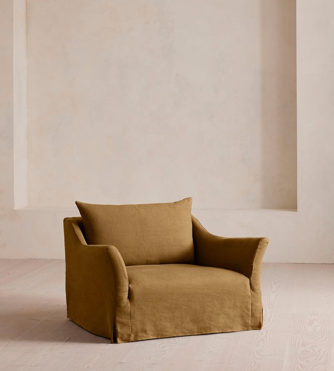 Roma Loveseat - Linen - Ochre - US - Listing - Image 1