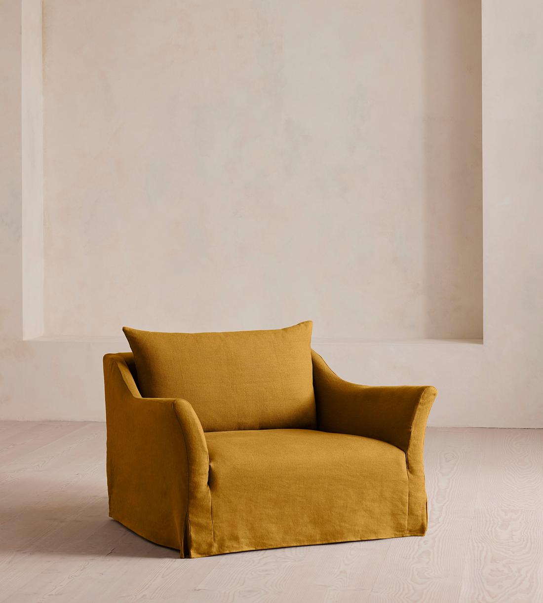 Roma Loveseat - Linen - Turmeric - US - Listing - Image 1
