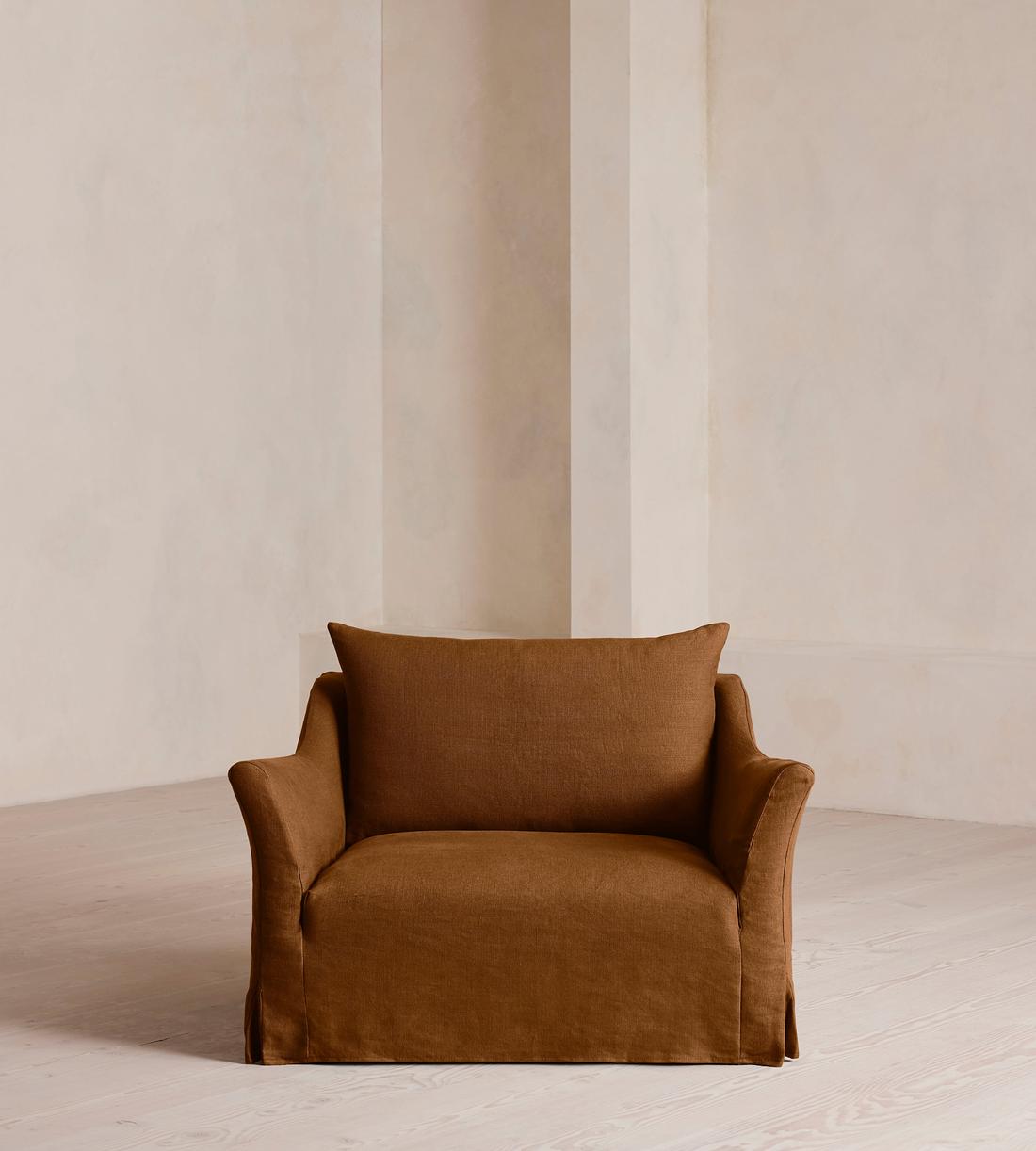 Roma Loveseat - Linen - Terracotta - UK - Listing - Image 2
