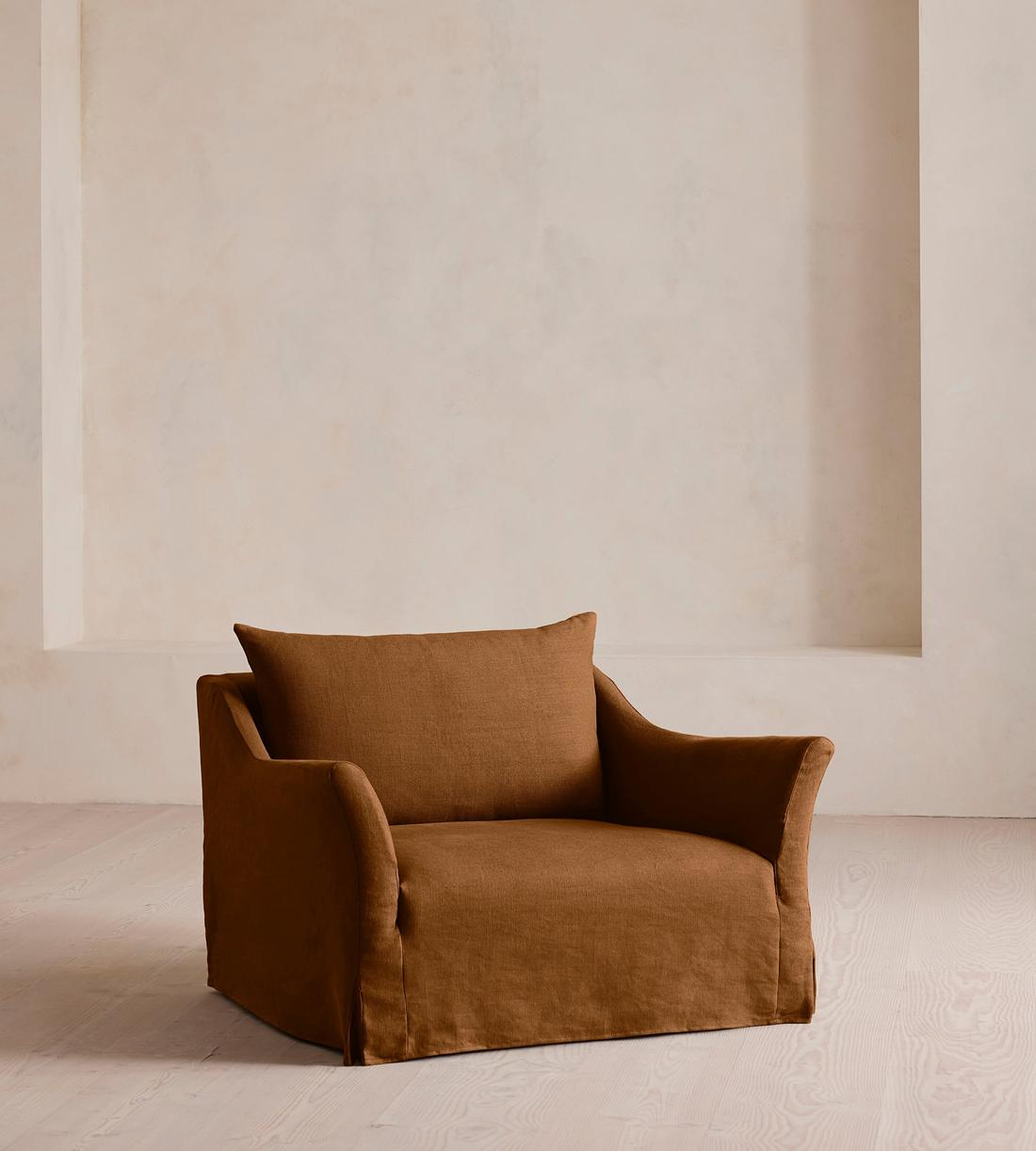 Roma Loveseat - Linen - Terracotta - US - Listing - Image 1