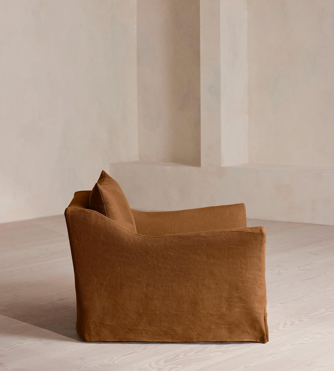 Roma Loveseat - Linen - Terracotta - US - Images - Image 3