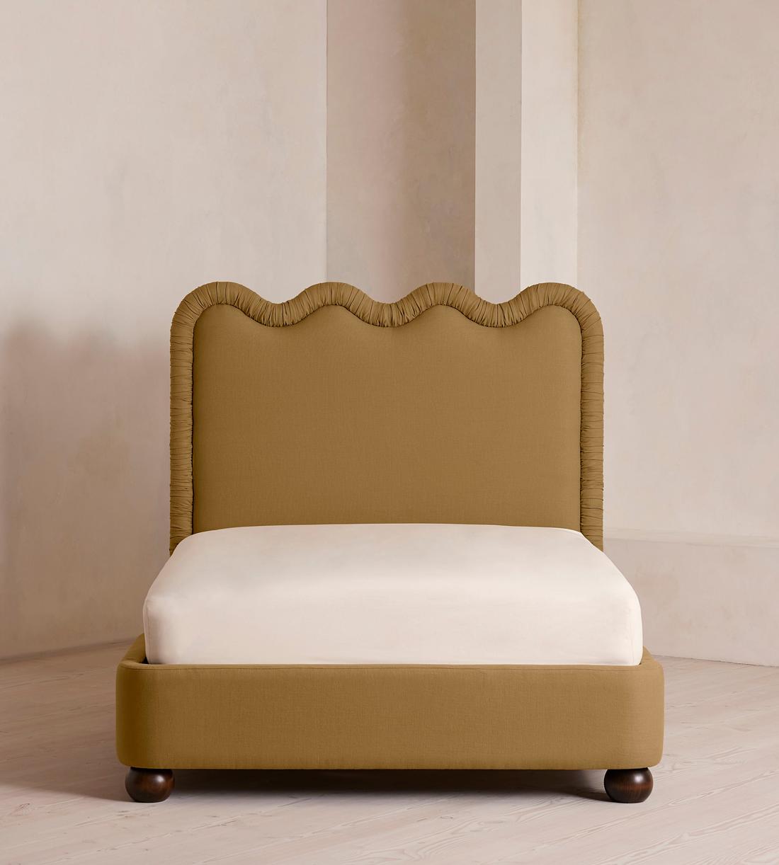 Tristan Bed - King - Linen - Ochre - Listing - Image 2