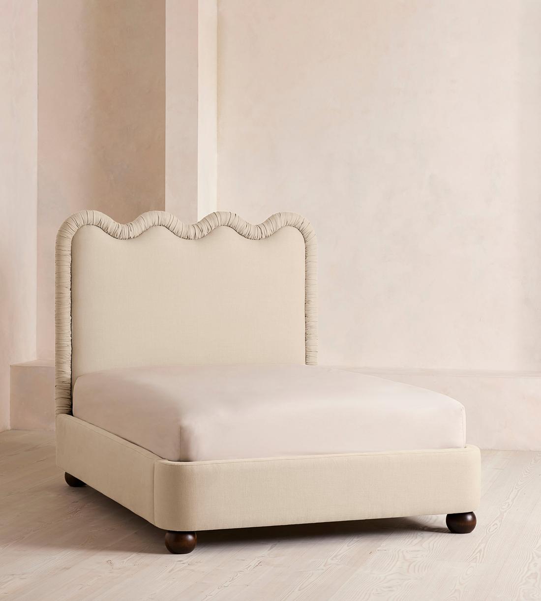 Tristan Bed - King - Linen - Bisque - US - Listing - Image 1