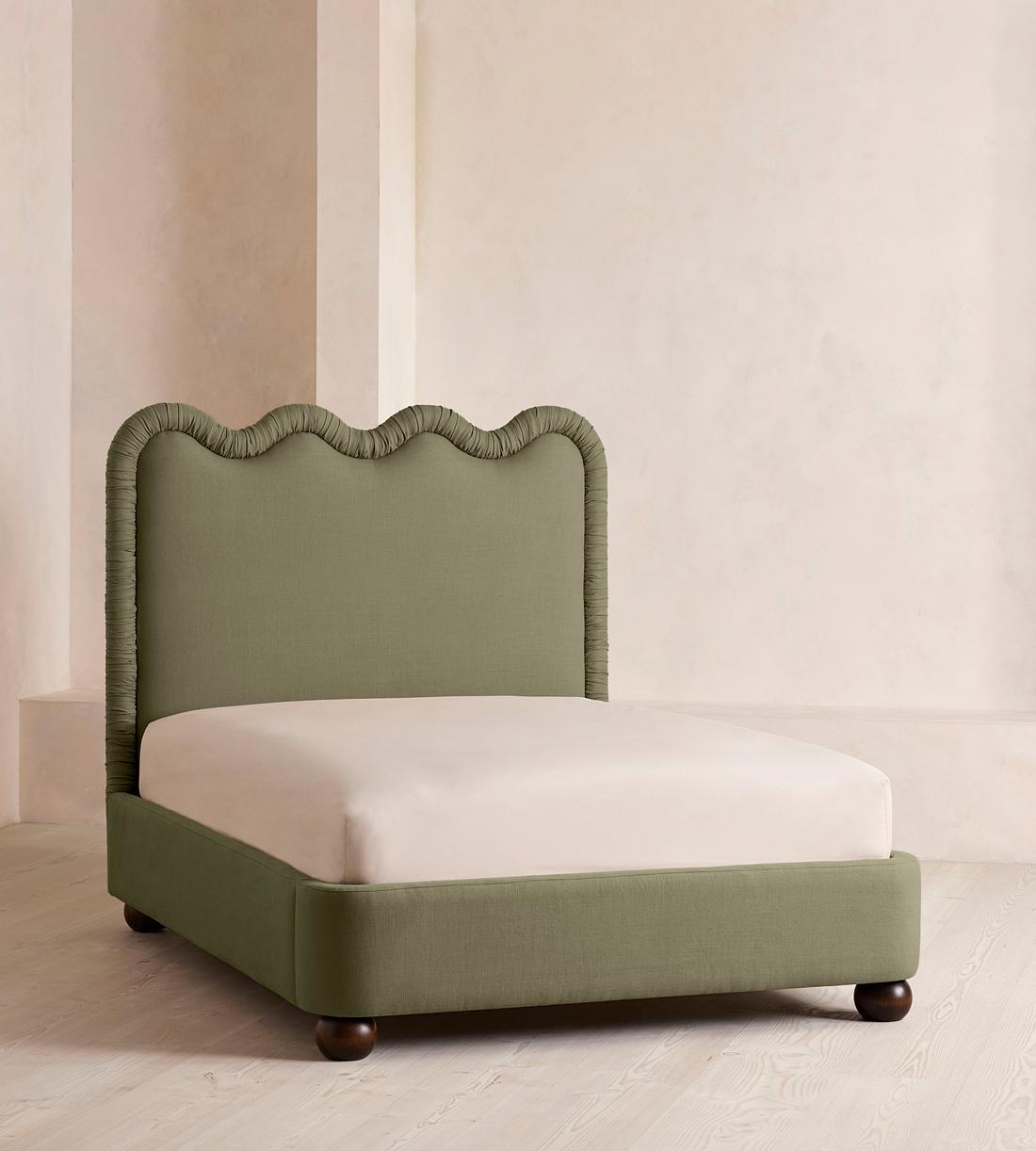 Tristan Bed - King - Linen - Sage - US - Listing - Image 1