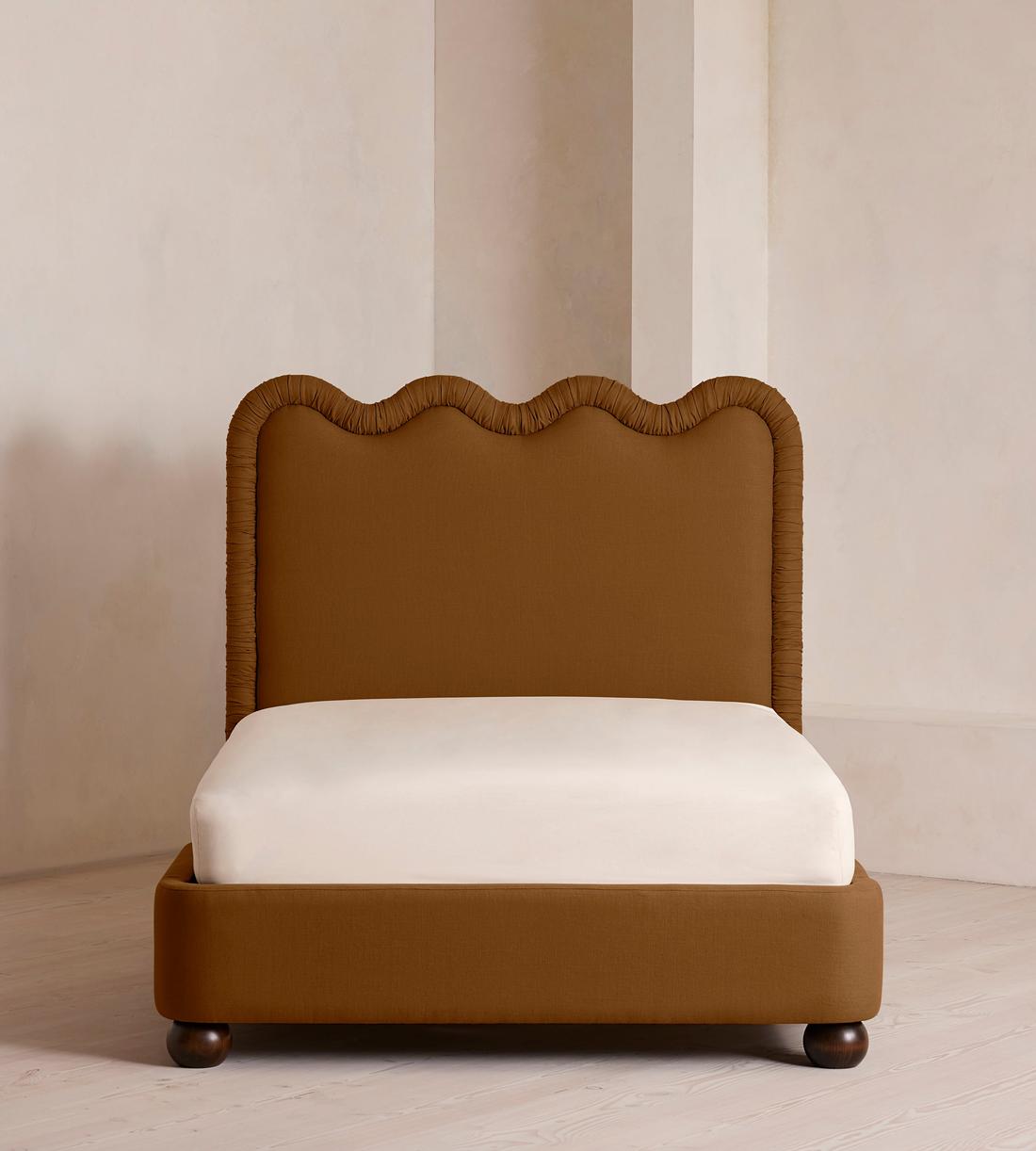 Tristan Bed - King - Linen - Terracotta - US - Listing - Image 2