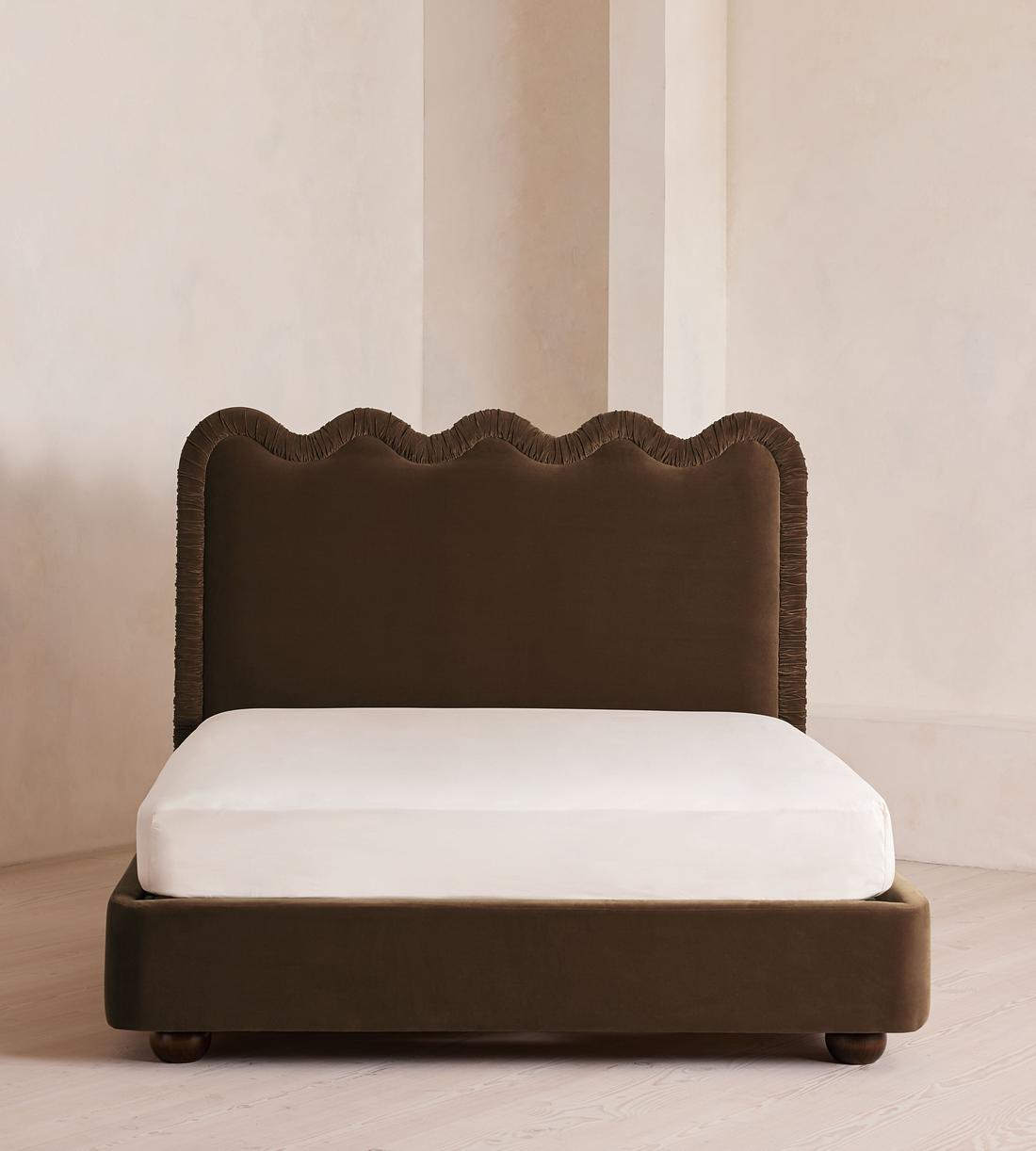 Tristan Bed - King - Velvet - Chocolate - US - Listing - Image 2