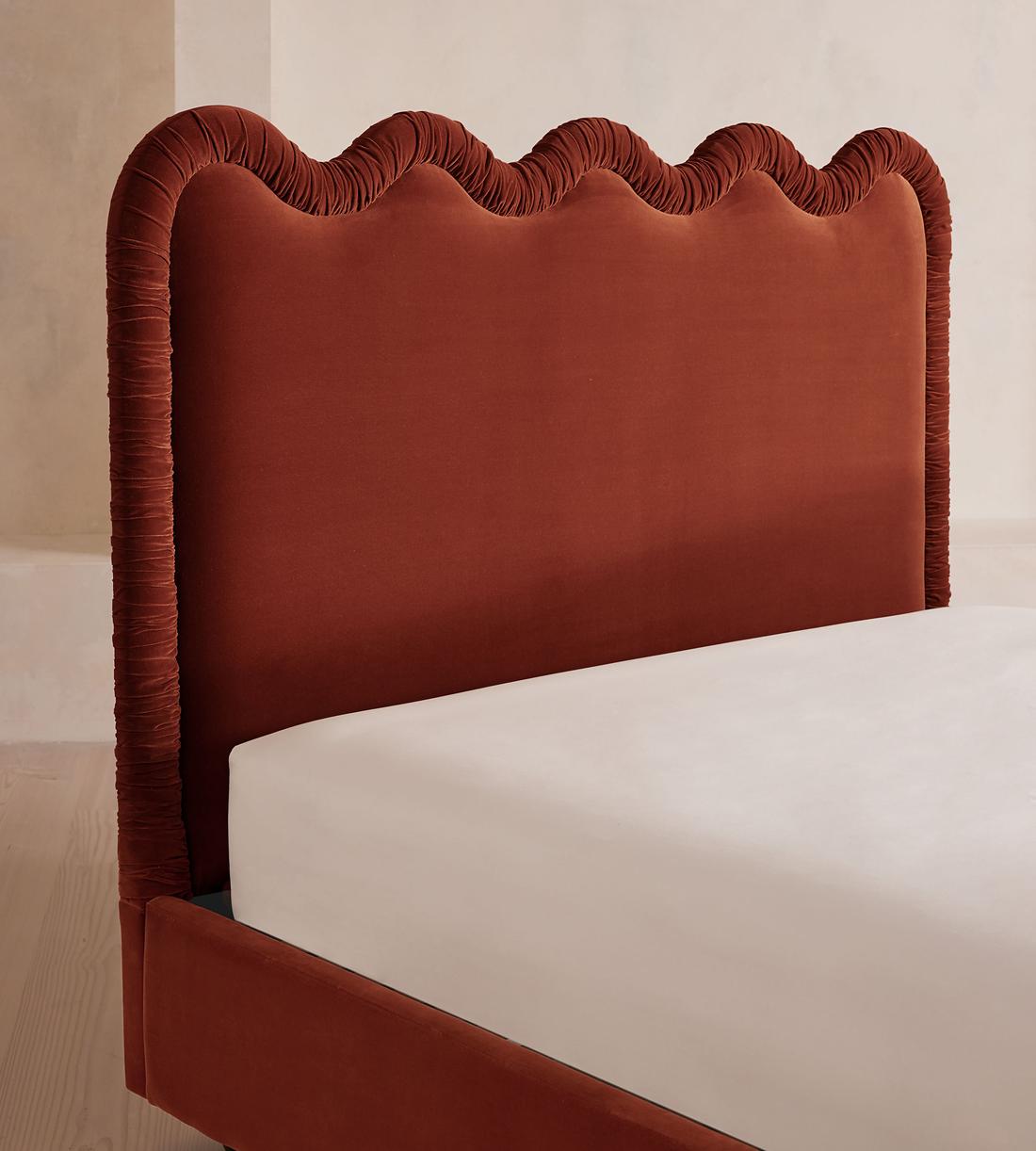 Tristan Bed - King - Velvet - Rust - US - Images - Image 4