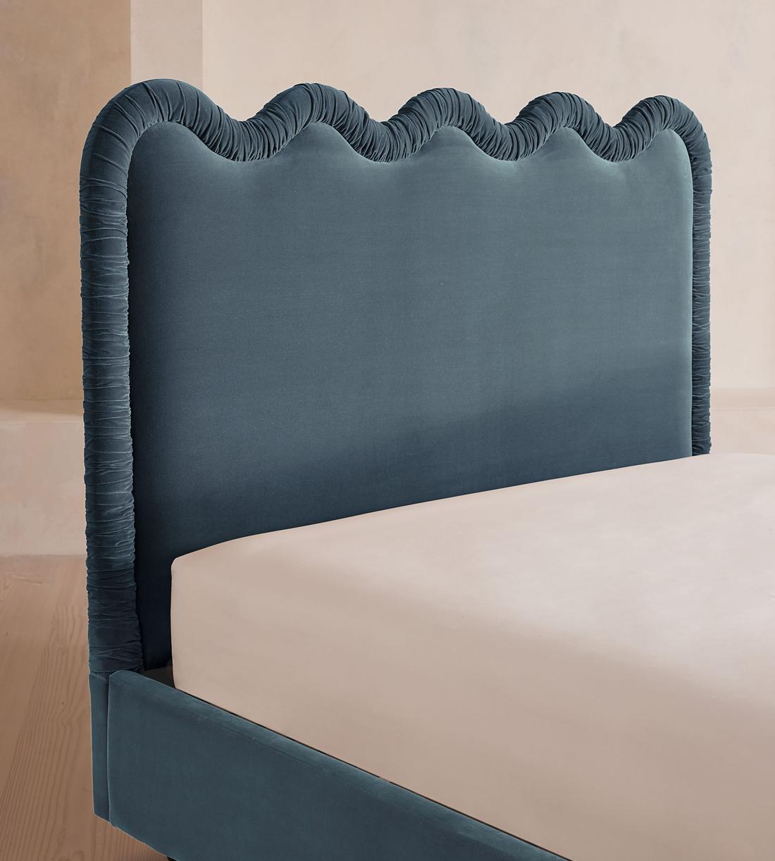 Tristan Bed - King - Velvet - Grey Blue - Images - Image 4