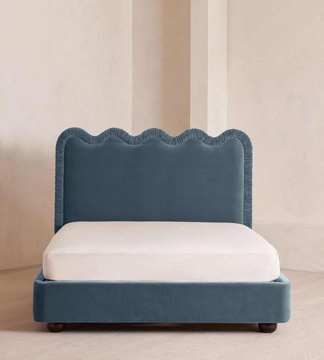 Tristan Bed - King - Velvet - Grey Blue - US - Listing - Image 2