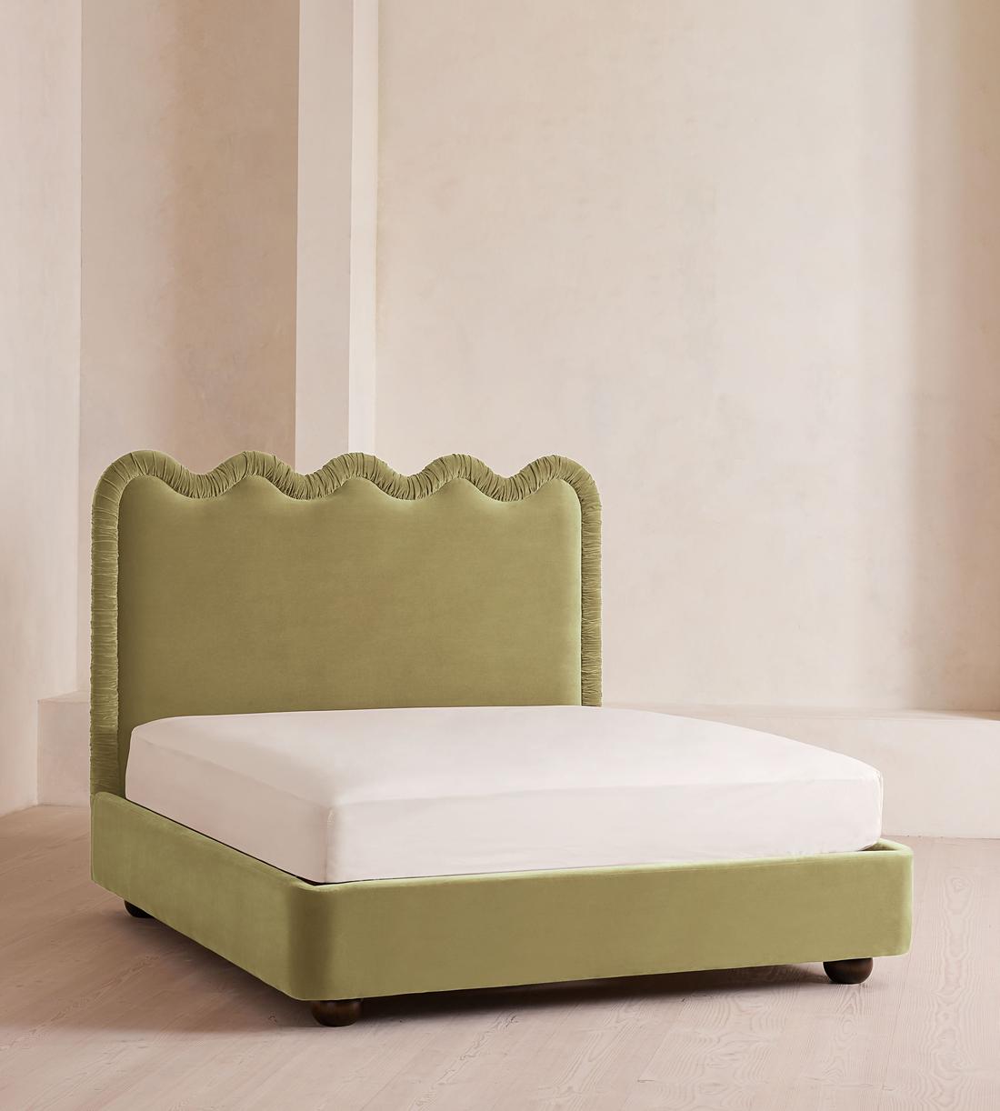 Tristan Bed - King - Velvet - Lichen - US - Listing - Image 1