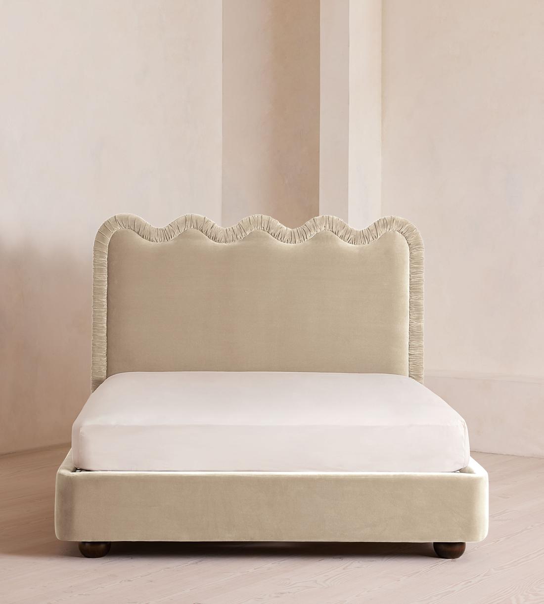 Tristan Bed - Queen - Velvet - Oyster - US - Listing - Image 2