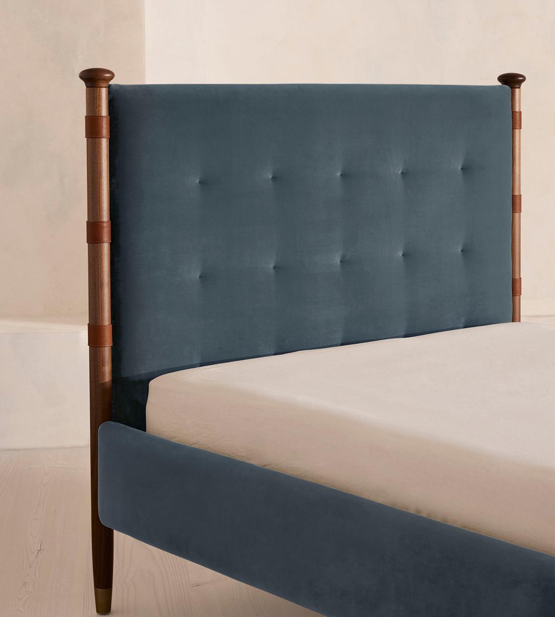Paolo Bed - Queen - Velvet - Grey Blue - US - Images - Image 5