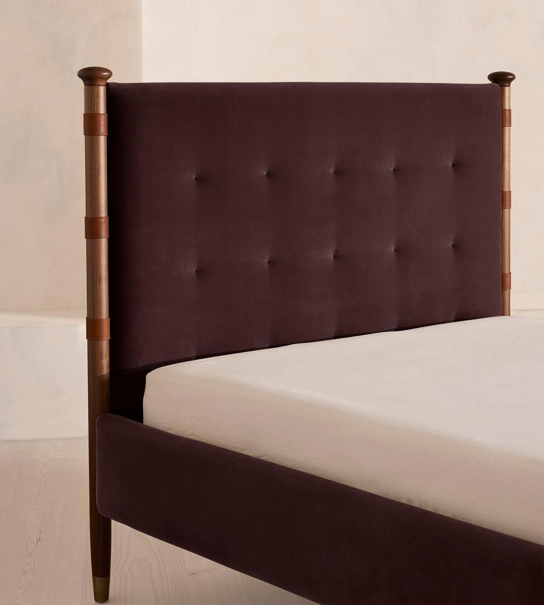 Paolo Bed - Full - Velvet - Aubergine - US - Images - Image 3