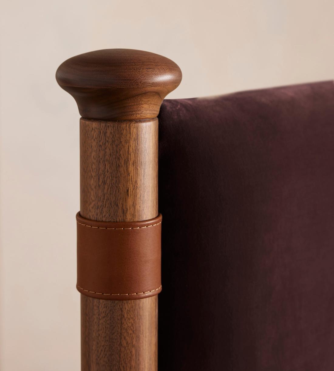 Paolo Bed - Queen - Velvet - Aubergine - US - Images - Image 4