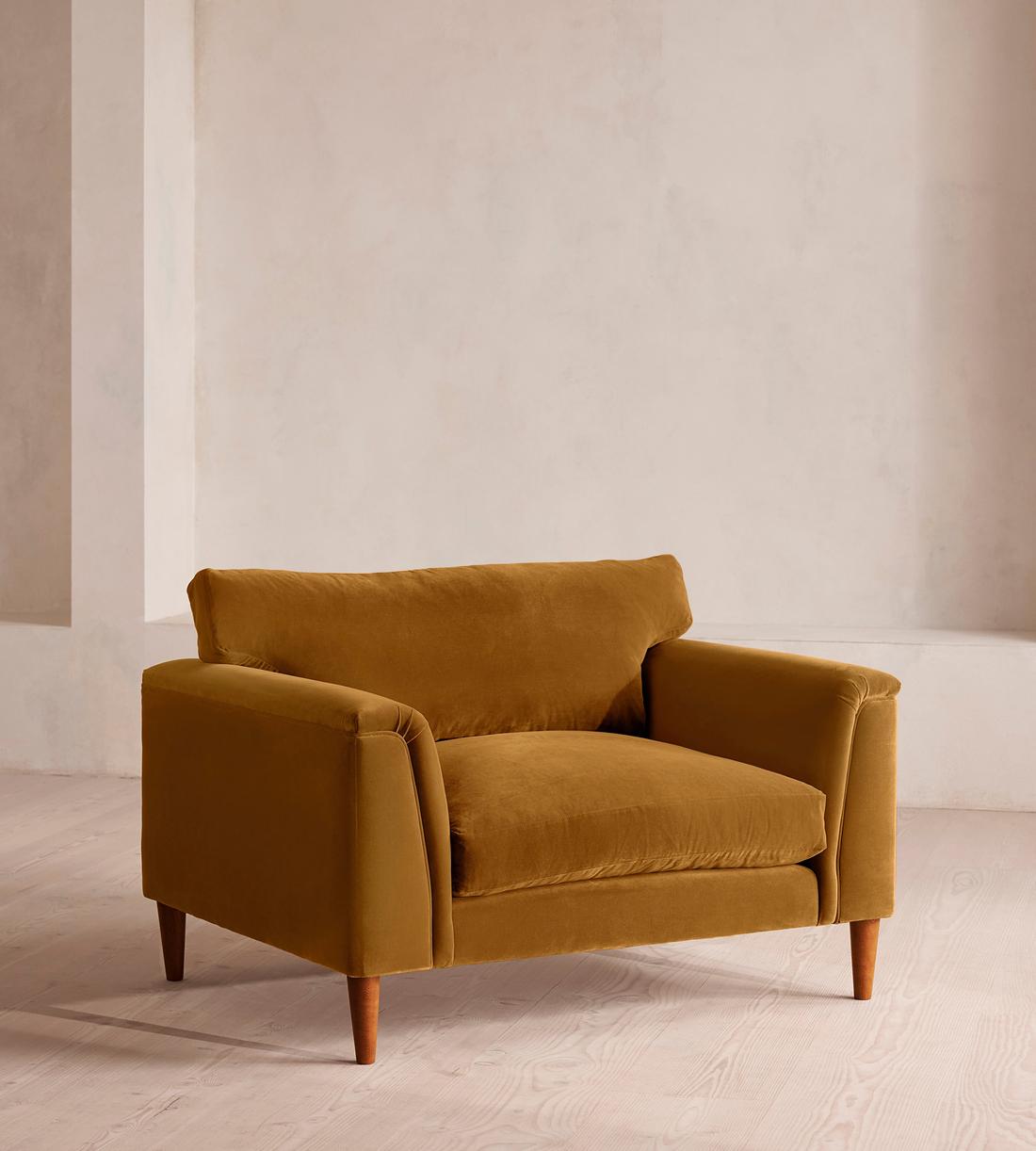 Reya Loveseat - Velvet - Mustard - Listing - Image 1