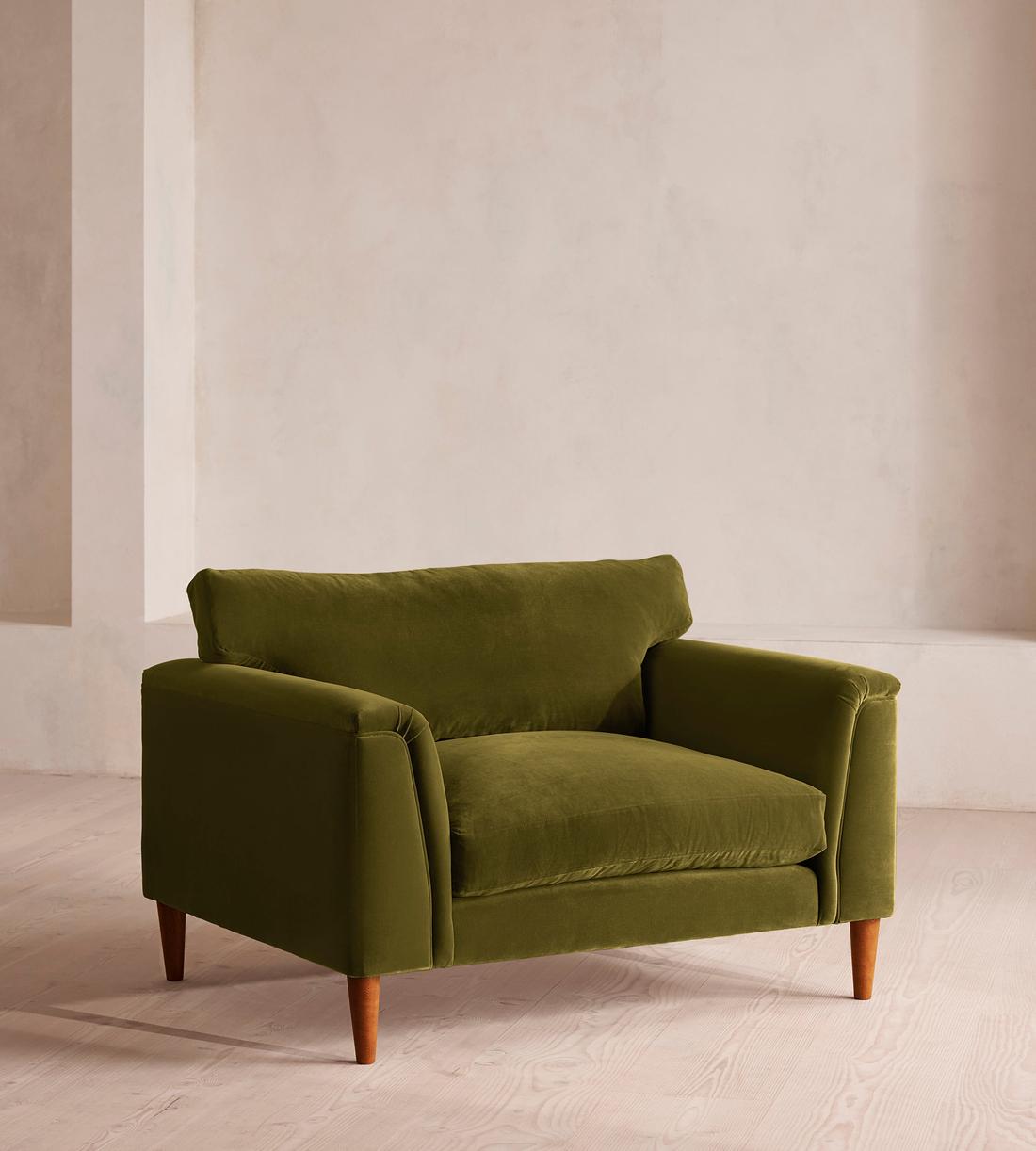 Reya Loveseat - Velvet - Olive - Listing - Image 1