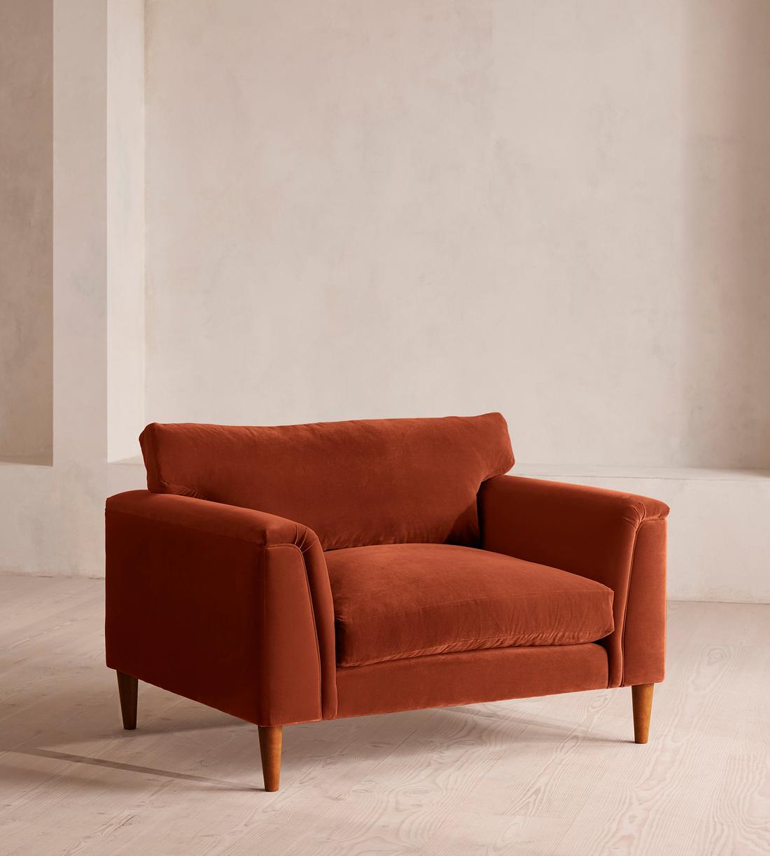 Reya Loveseat Velvet - Rust - Listing - Image 1