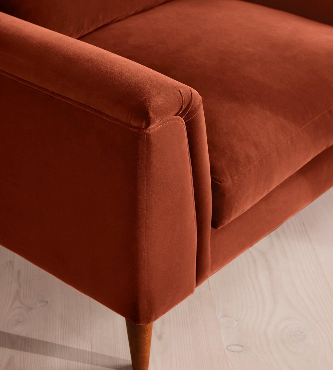 Reya Loveseat - Velvet - Rust - US - Images - Image 5