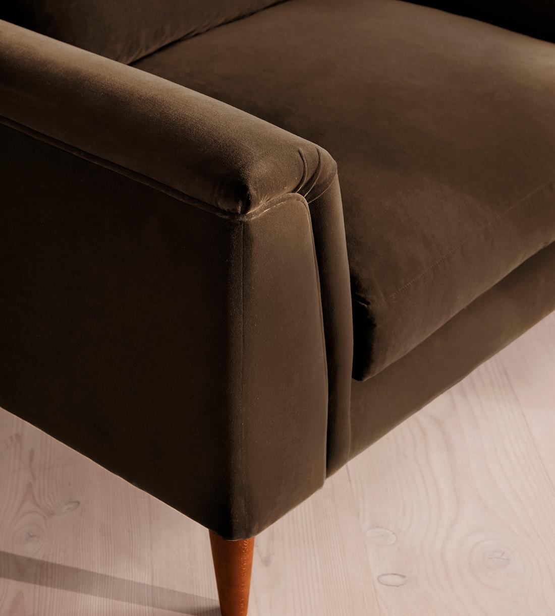 Reya Loveseat - Velvet - Chocolate - Images - Image 5