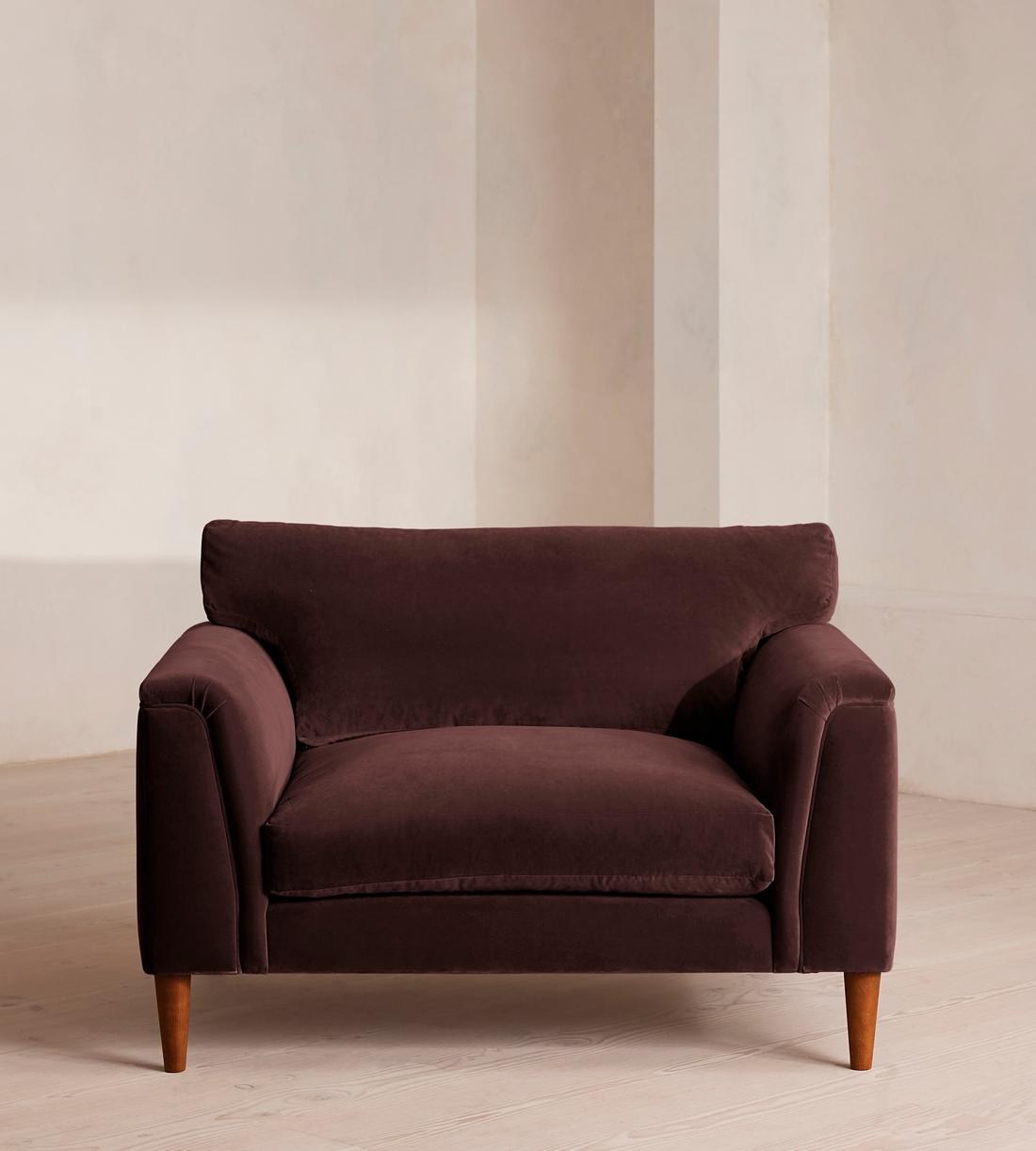 Reya Loveseat - Velvet - Aubergine - UK - Listing - Image 2