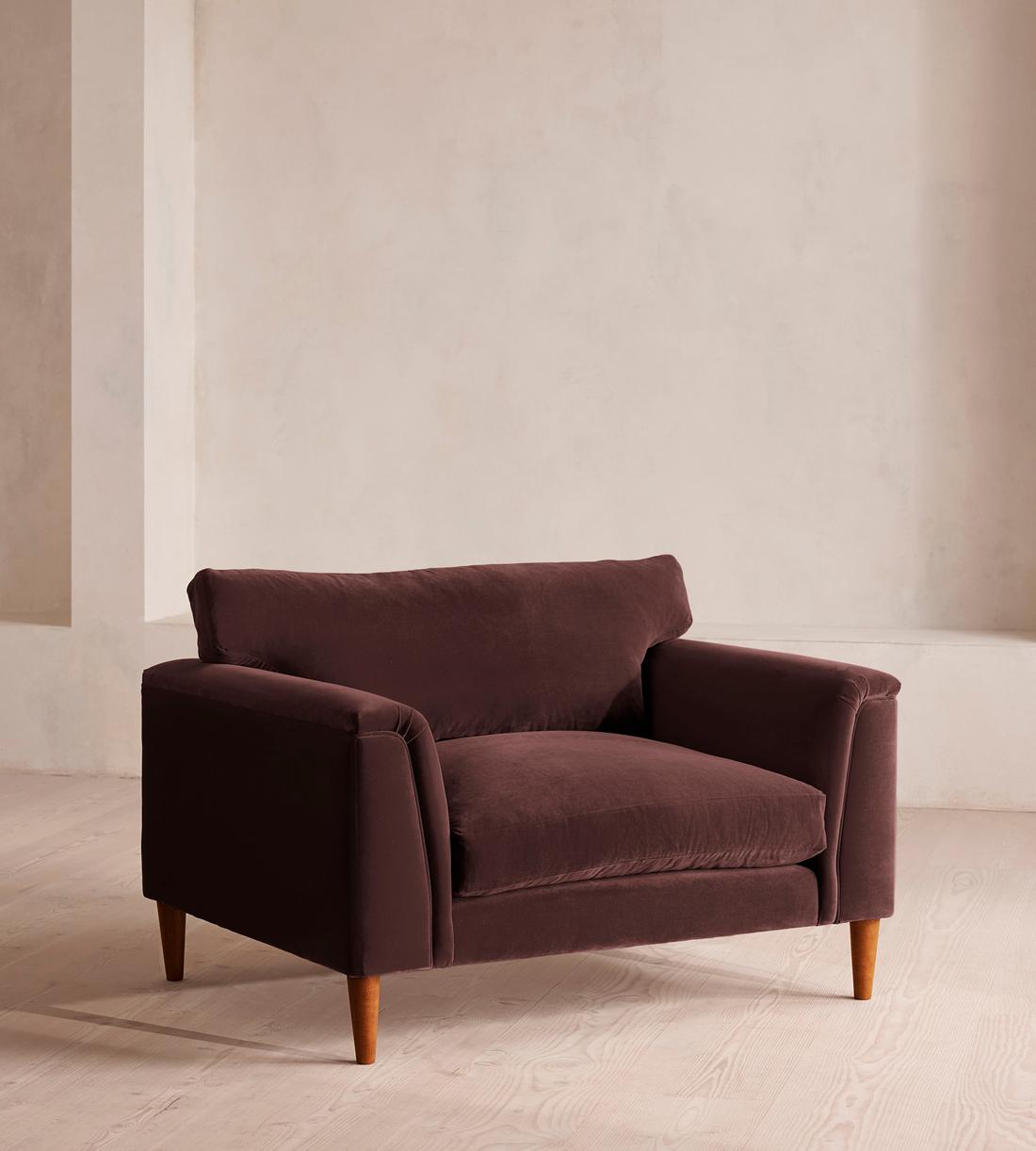 Reya Loveseat - Velvet - Aubergine - US - Listing - Image 1
