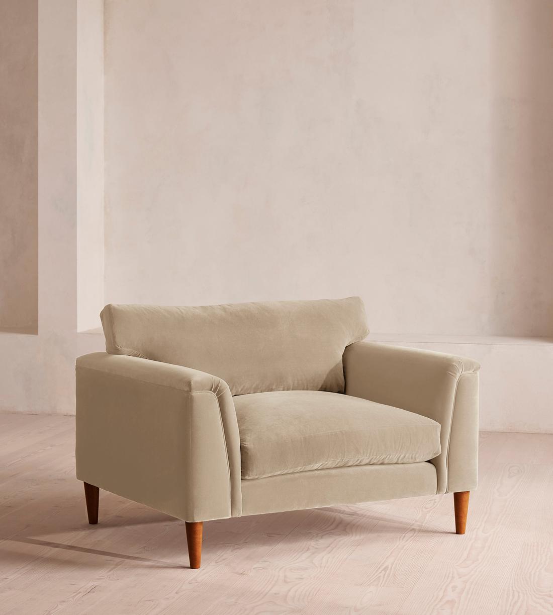 Reya Loveseat - Velvet - Oyster - US - Listing - Image 1