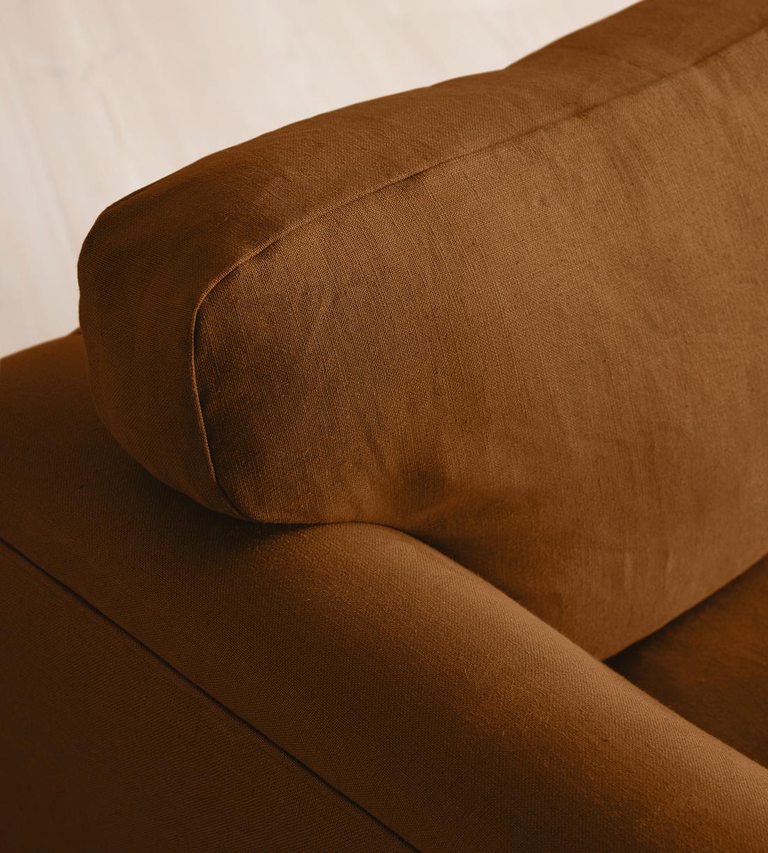 Reya Chaise-End Sofa - Linen - Terracotta - UK - Images - Image 5