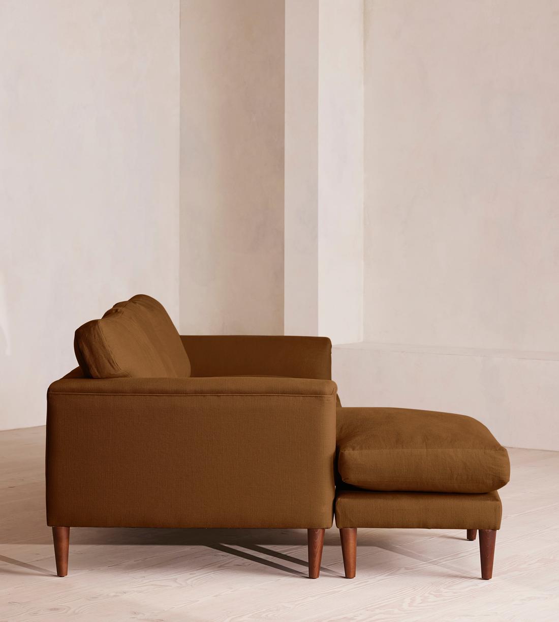 Reya Chaise-End Sofa - Linen - Terracotta - US - Images - Image 3