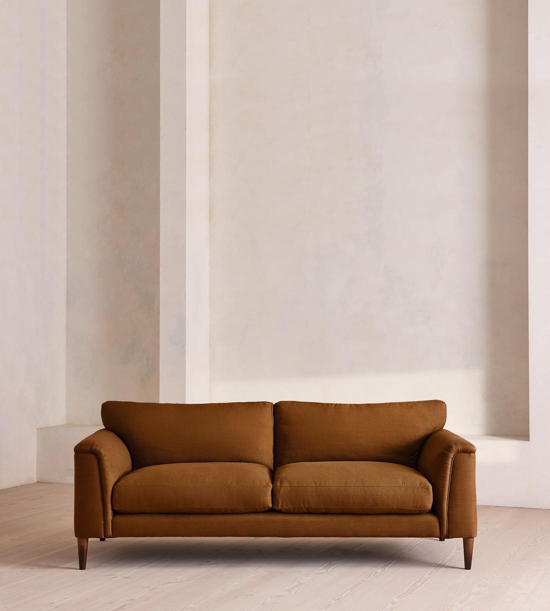 Reya Three Seater Sofa - Linen - Terracotta - UK - Listing - Image 1